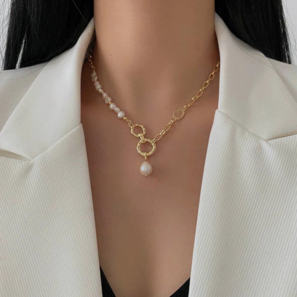 luxury baroque wind natural pearl necklace